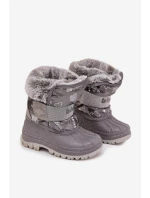 Dětské zimní boty s kožešinou na suchý zip model 21728513 šedé - Lee Cooper