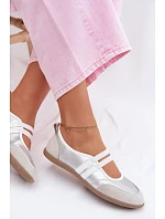 Sportové baleríny s elastickými pásky stříbrné Donatella Sportové baleríny s elastickými pásky stříbrné Donatella