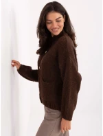 Sweter MI SW model 21393105 ciemny brązowy - FPrice Sweter MI SW model 21393105 ciemny brązowy - FPrice