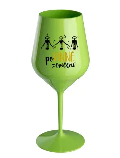 POVINNÉ CVIČENÍ - zelená nerozbitná sklenice na víno 470 ml