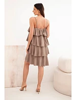 Dámske šaty bez ramienok s volánikmi mini fango