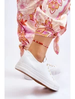 Dámské Klasické Tenisky Bílé a zlatá model 21607873 - EVENTO Dámské Klasické Tenisky Bílé a zlatá model 21607873 - EVENTO