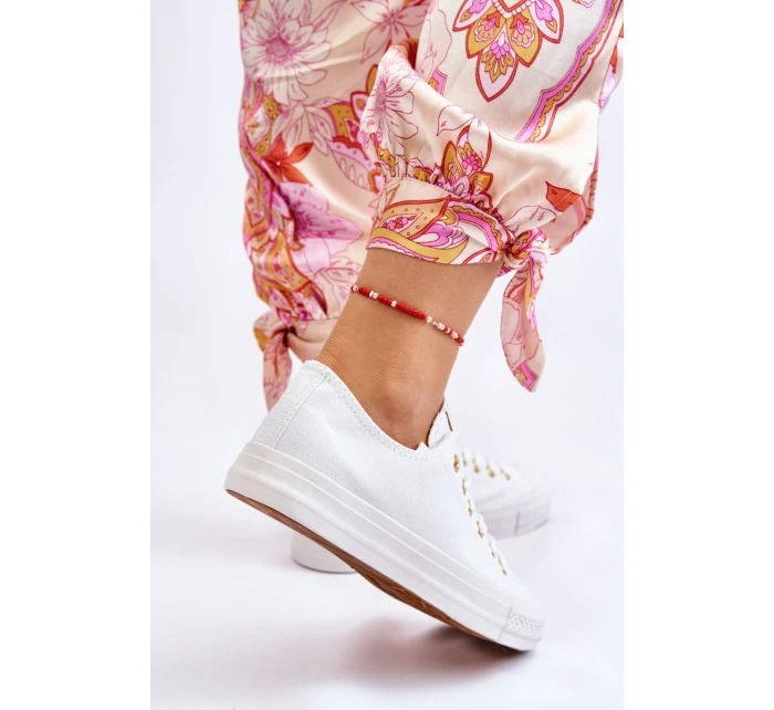 Dámské Klasické Tenisky Bílé a zlatá model 21607873 - EVENTO Dámské Klasické Tenisky Bílé a zlatá model 21607873 - EVENTO