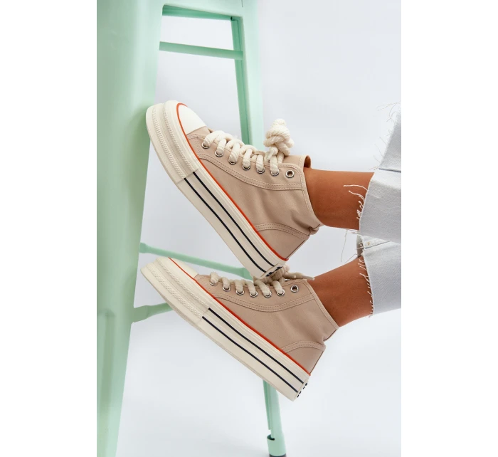 Dámské tenisky na platformě béžové model 21652307 - Boto Dámské tenisky na platformě béžové model 21652307 - Boto