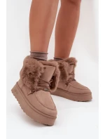 Dámské Sněhule Na Platformě S Kožíškem A Šněrováním Big Star model 21705904 Béžové - Big Star Shoes