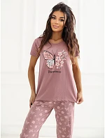 DU PI FP 300.94 tmavoružové pyžamo DU PI FP 300.94 tmavoružové pyžamo