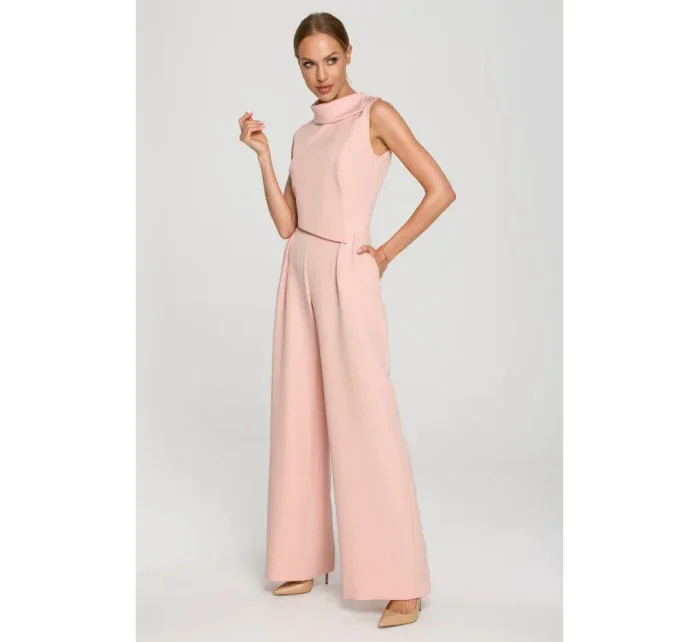 Kombinéza bez rukávů s pudrová model 18004289 - Moe Kombinéza bez rukávů s pudrová model 18004289 - Moe