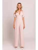 model 20970728 Kombinéza s puff rukávy světle béžová - Moe