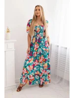 Viskózové šaty s volánovým výstrihom 29476 zelené - Kesi Viskózové šaty s volánovým výstrihom 29476 zelené - Kesi