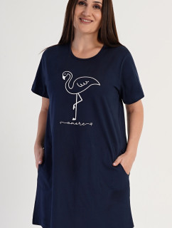 Dámske domáce šaty s krátkym rukávom Flamingo