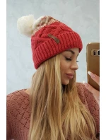 Fleecová čiapka Alice K248 malpberry+ecru Fleecová čiapka Alice K248 malpberry+ecru