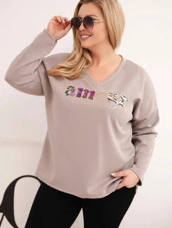 Dámska mikina s véčkovým výstrihom v nadmernej veľkosti