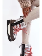 Śniegowce Damskie Na Grubej Podeszwie Wegańskie D.Franklin DFSH371006 Srebrne