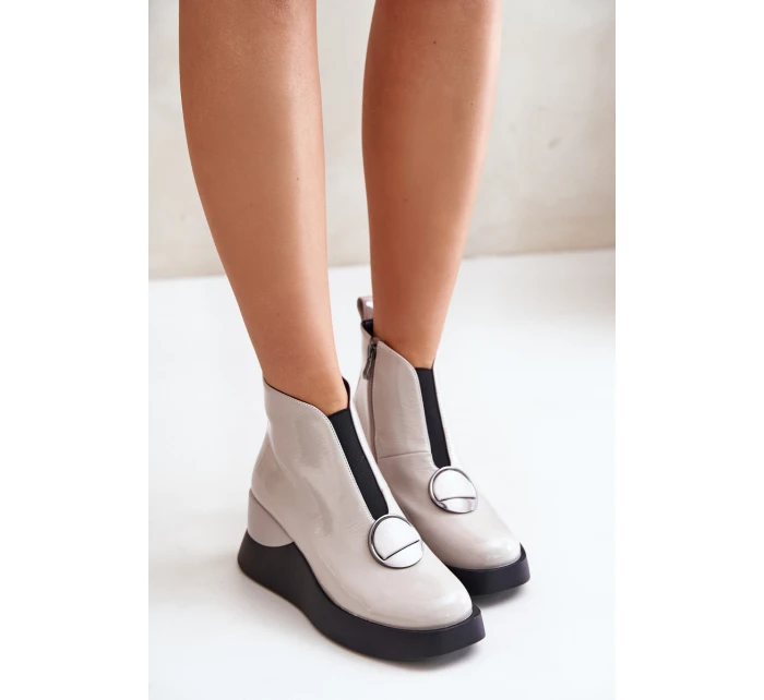 Boty Na Klínu Zateplené D&A Světle šedé model 21671894 - S.Barski