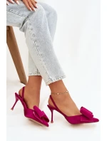 Lodičky s odkrytými patami a mašlí Fuksie Eklevia