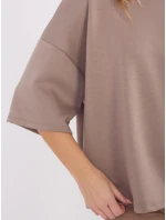 Bluzka MJ BZ model 21782527 ciemny bezowy - FPrice Bluzka MJ BZ model 21782527 ciemny bezowy - FPrice