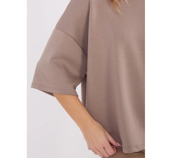 Bluzka MJ BZ model 21782527 ciemny bezowy - FPrice Bluzka MJ BZ model 21782527 ciemny bezowy - FPrice