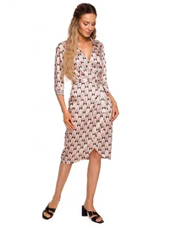 M668 Zavinovacie šaty s potlačou - model 3