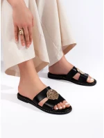 Módne čierne dámske ponožky s plochým podpätkom Módne čierne dámske ponožky s plochým podpätkom