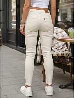 Jeansy damskie skinny z wysokim stanem beżowe model 22102001 - FashionStreet
