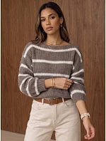 Sweter damski oversize w fango model 22404925 - FashionStreet Sweter damski oversize w fango model 22404925 - FashionStreet