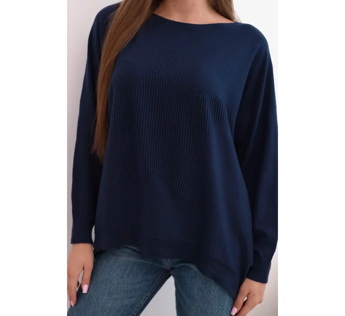 Dámský svetr s delším zadním dílem a model 21731272 - K-Fashion