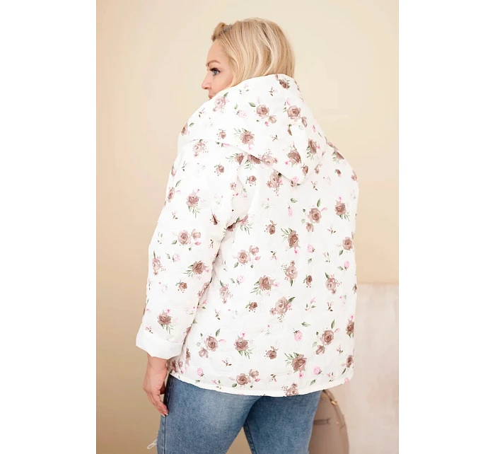 Plus veľkosť dámske jarné bundy s malým kvetinovým vzorom Fango