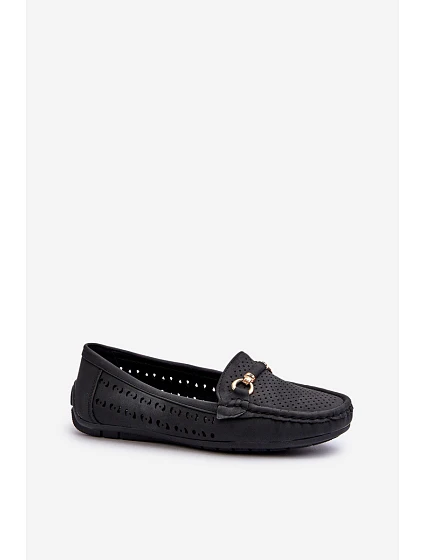 Dámské černé šněrovací mokasíny model 21659409 - Boto Dámské černé šněrovací mokasíny model 21659409 - Boto