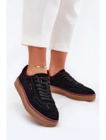 Zamszowe Damskie Sneakersy Daniel Lopez Just Dare SS2D4006 Czarne