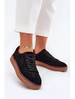 Zamszowe Damskie Sneakersy Daniel Lopez Just Dare SS2D4006 Czarne