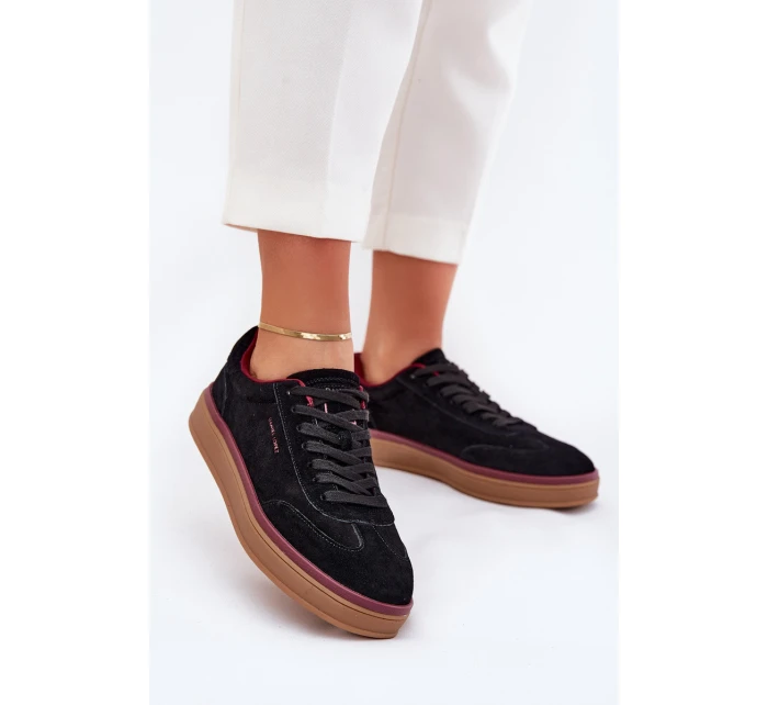 Zamszowe Damskie Sneakersy Daniel Lopez Just Dare SS2D4006 Czarne