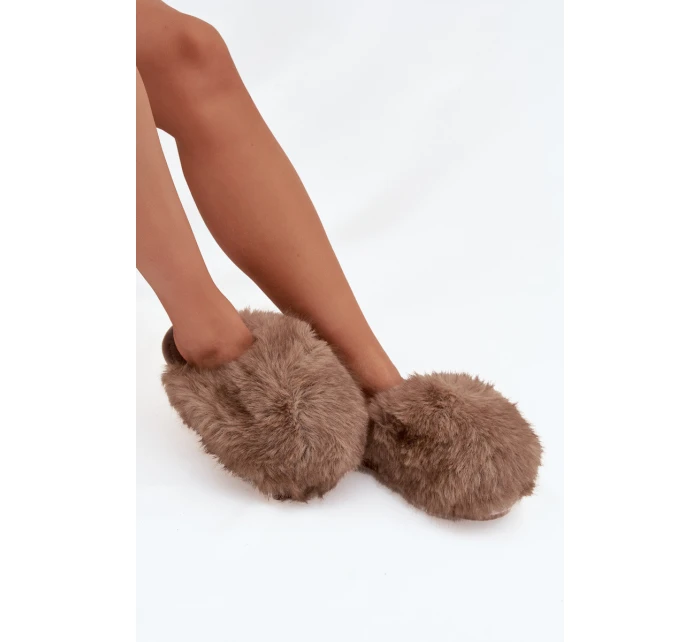 Dámské kožené papuče hnědé model 21709089 - Boto