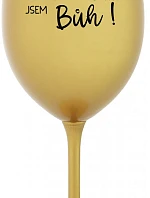 VÍNO JE BOŽÍ NÁPOJ. JA SOM BOH! - zlatý pohár na víno 350 ml
