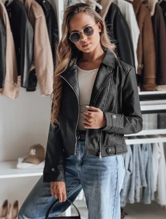 Dámska kožená bunda DARKGLORY black FashionStreet TY4963
