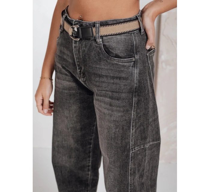 Dámské široké džíny s páskem černé Dstreet model 21992408 - FashionStreet