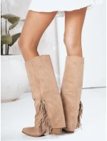 Dámské semišové boho khaki boty Dstreet model 21994903 - FashionStreet