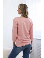 Dámská blůza s lodičkovým výstřihem meruňková