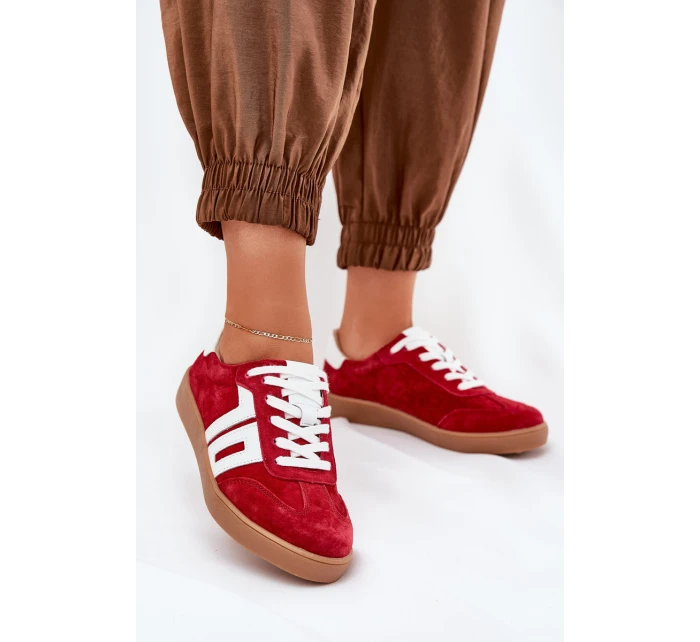 Sneakersy Sportovní Boty Semišové Červené model 21690652 - VINCEZA