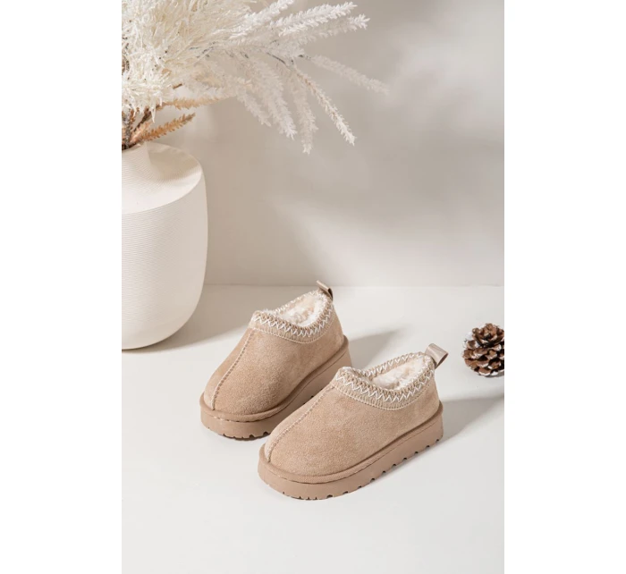 Dětské sněhule s výšivkou béžové model 21711240 - Boto