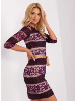 Sukienka LK SK model 18955156 ciemny fioletowy - FPrice Sukienka LK SK model 18955156 ciemny fioletowy - FPrice