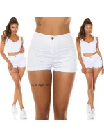 Dámské džínové krátké kraťasy Bílá  Fashion model 20774248 - In-style Fashion