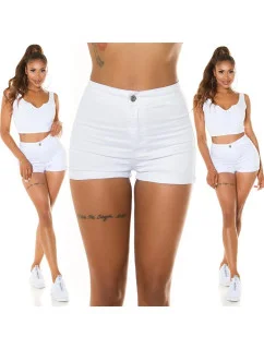 Dámské džínové krátké kraťasy Bílá  Fashion model 20774248 - In-style Fashion