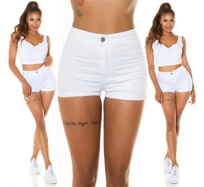 Dámské džínové krátké kraťasy Bílá  Fashion model 20774248 - In-style Fashion