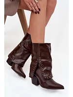 Dámske kovbojské čižmy D8259 brown - Sweet Shoes