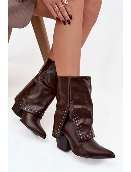 Dámské kovbojky model 22128504 hnědé - SWEET SHOES