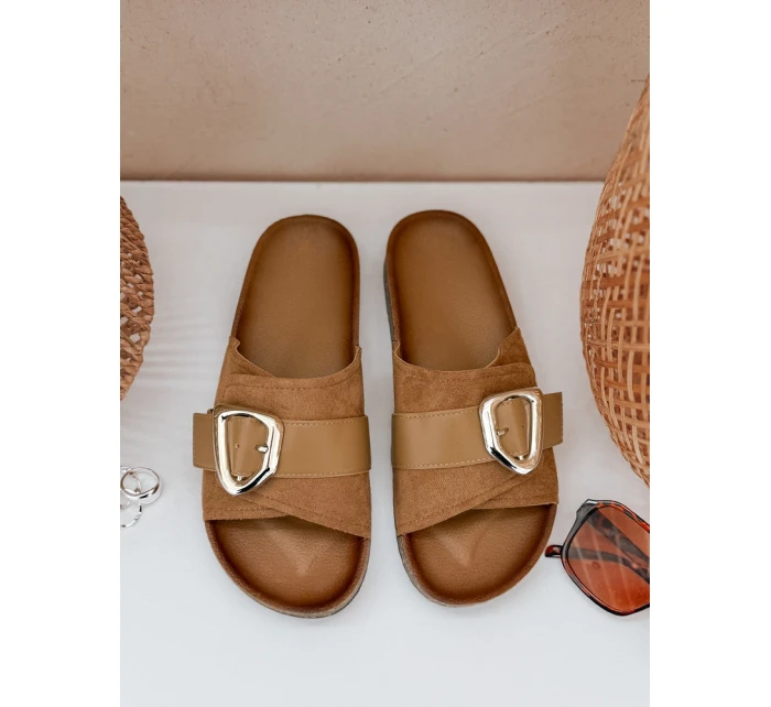 Dámské žabky beige Dstreet model 21990181 - FashionStreet