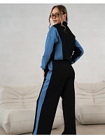 Mikinový set mikina na zips + široké nohavice čierno-modrá (821151) Mikinový set mikina na zips + široké nohavice čierno-modrá (821151)