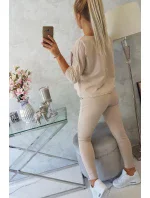 Súprava s potlačou Queen béžová