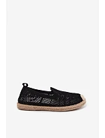 Dámske čipkované espadrilky z látky Black Candessa
