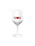 YOU AND ME - biely nerozbitný pohár na víno 470 ml YOU AND ME - biely nerozbitný pohár na víno 470 ml